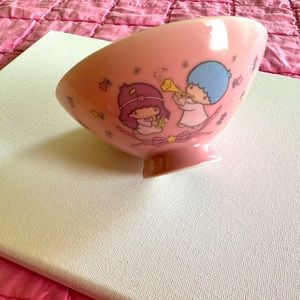 Vintage 1976 Little Twin Stars / Hello Kitty Sanrio porcelain rice bowl - Rare